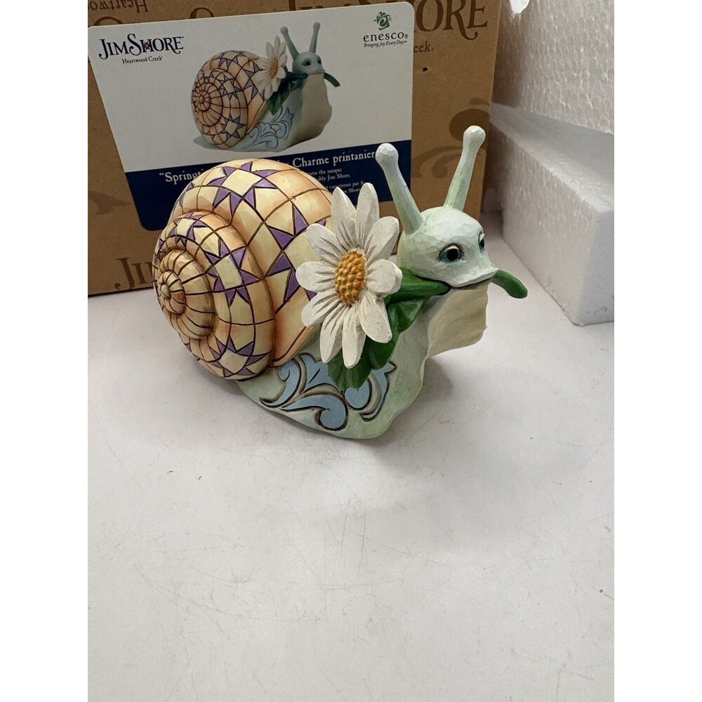 Jim Shore Heartwood “Springtime Charmer” Snail Figurine New In Box 6017782 - Picture 2 of 7